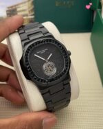Front View of Patek Philippe Black Diamond Watch in Hand