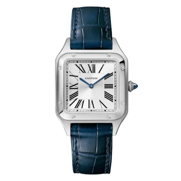White Dial Chronograph Watch with Leather Strap