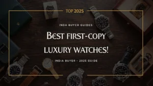 Best luxury watches text with golden frame