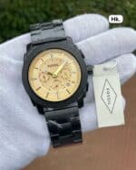 Fossil FS4682 First Copy Golden Watch for Men with Metal Strap and Chronograph