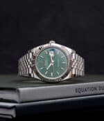 Close-Up of Rolex Green Dial with Brushed Bezel