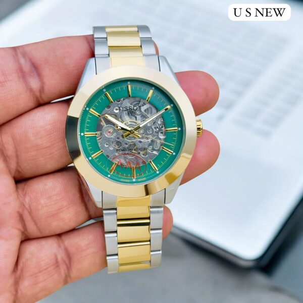 Tissot premium 7A first copy automatic watch with green dial and metal strap