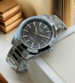 Tissot Powermatic 80 replica watch with black dial and stainless steel strap