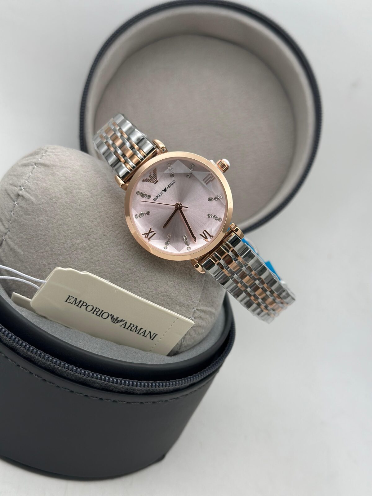 Emporio Armani Ladies Diamond Watch First Copy with Round Dial