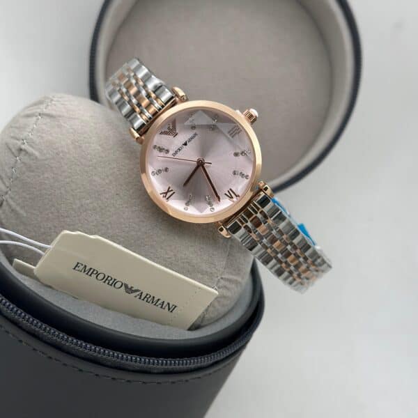 Emporio Armani Ladies Diamond Watch First Copy with Round Dial