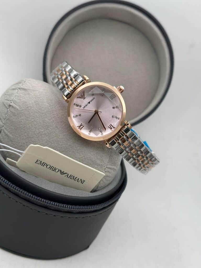 Emporio Armani Ladies Diamond Watch First Copy with Round Dial