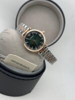 Emporio armani women round dial blue watch