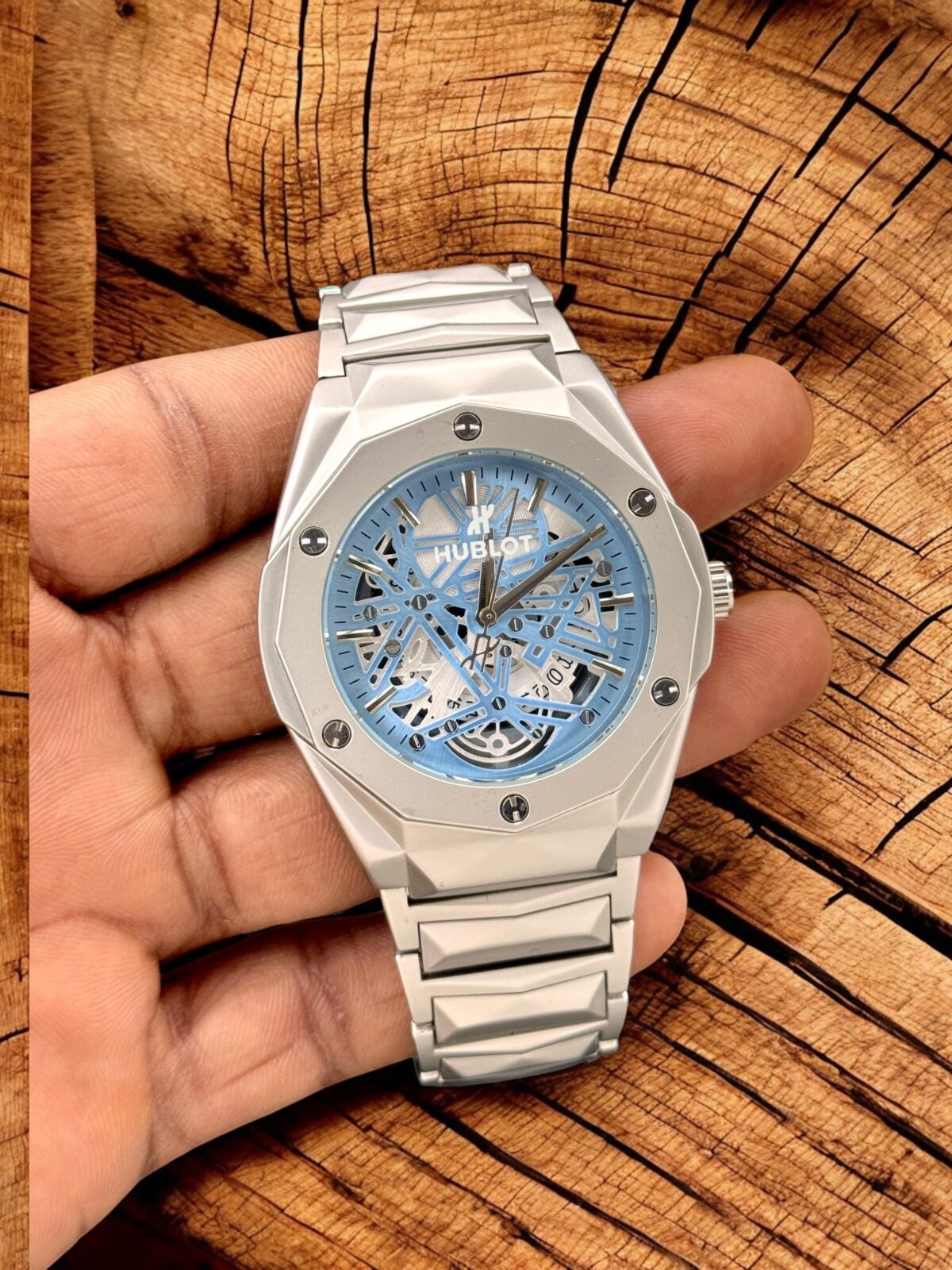Hublot Big Bang full matte black dial chronograph - Sky Blue