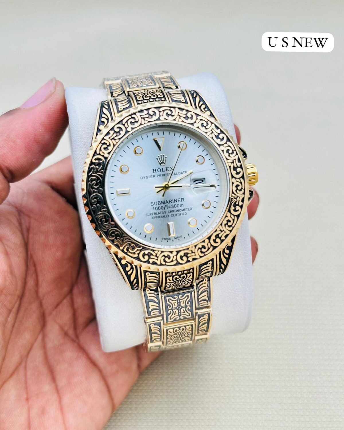 Tiffany Blue Dial Black Rolex Rajwadi Watch