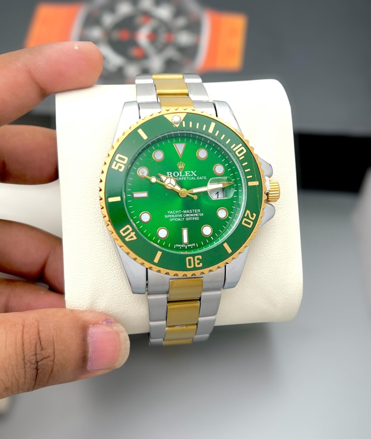 Rolex yatch master green first copy watch