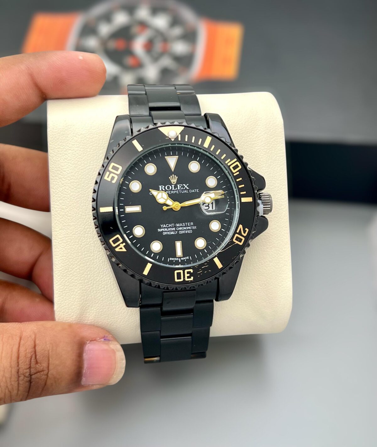 Rolex yatch master full black first copy watch