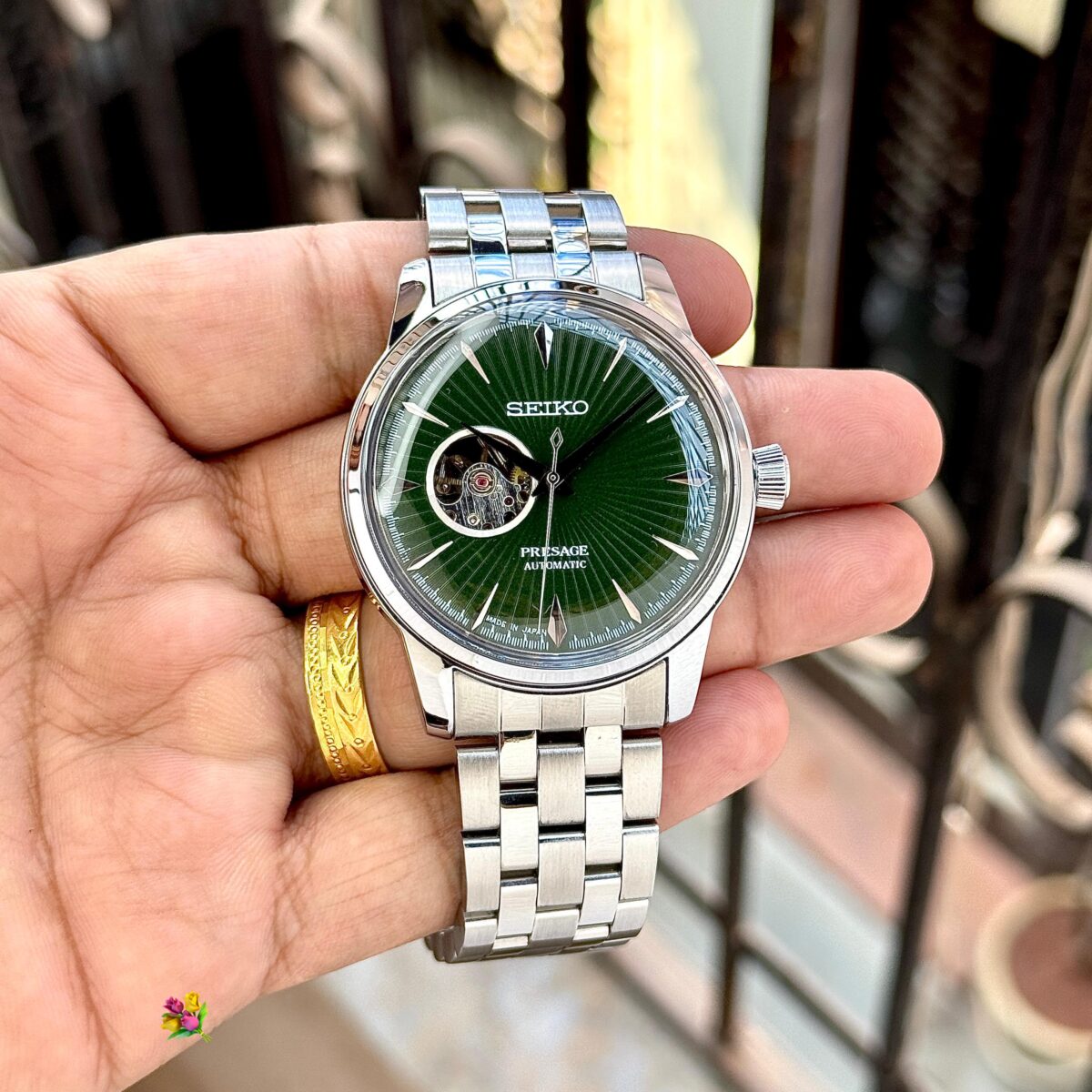 Seiko Cocktail Time Grasshopper SSA441J1 replica open heart dial