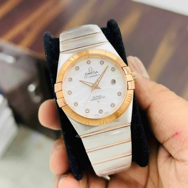 Omega Constellation Close shot on man hand