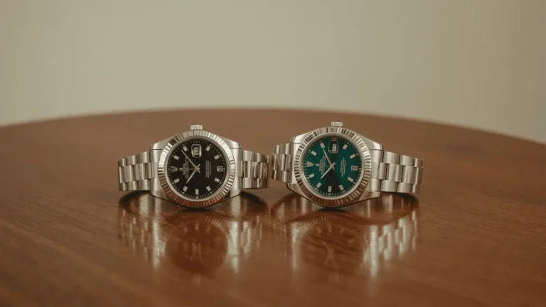 Rolex watches on a wooden table