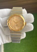 Omega Constellation Chronometer Yellow Gold Watch – Gold Dial with Automatic Movement Close shot