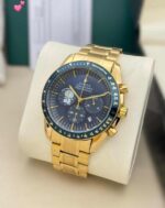 Golen Strap Black Dial Omega Speedmaster Professional Chronograph