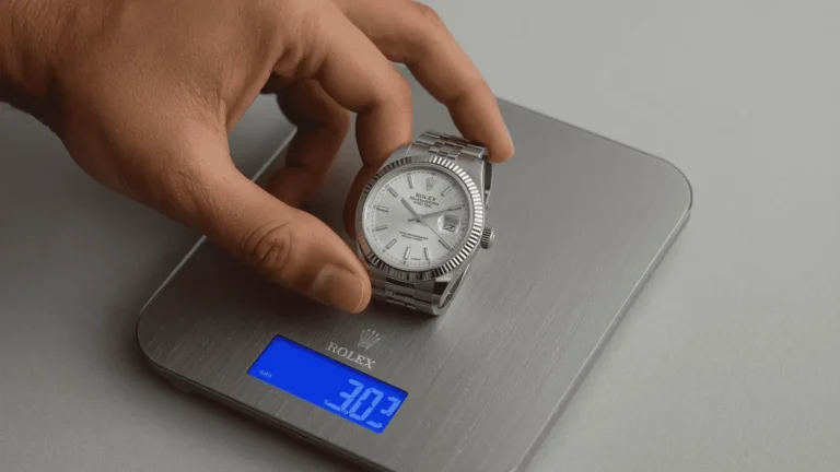 watch on weighing machine