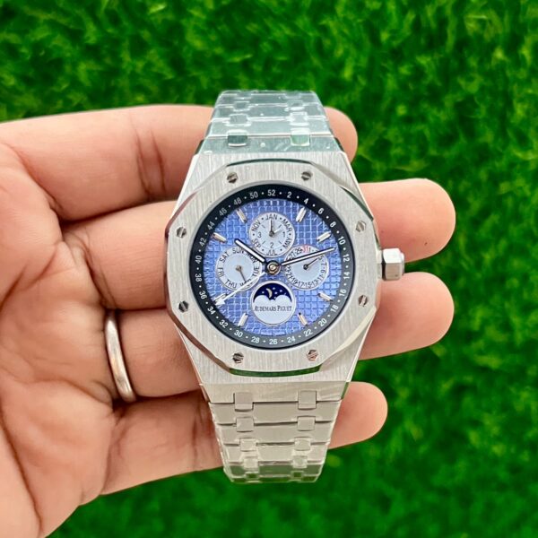 Audemars Piguet Royal Oak Perpetual Calendar Silver Blue – 150th Anniversary 7AAA Premium Watch for Men