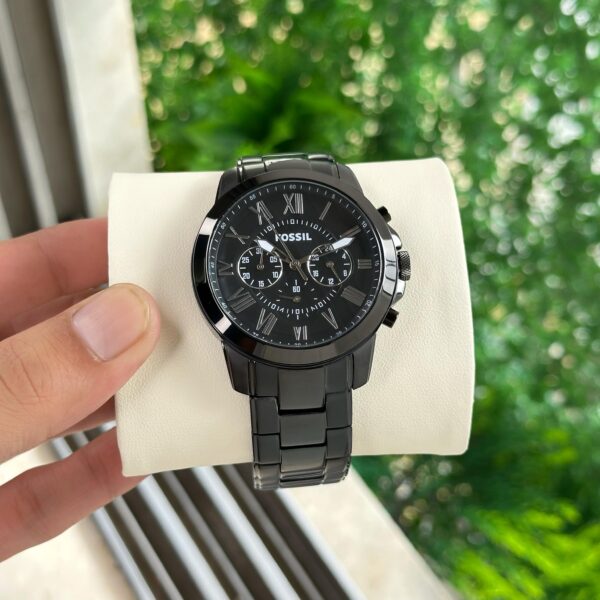 Fossil Grant FS4832 Chronograph Men’s Watch with Black Dial and Stainless Steel Strap