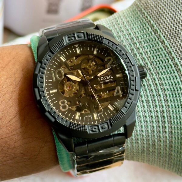 Fossil Bronson Automatic Skeleton Black Dial Men’s Watch
