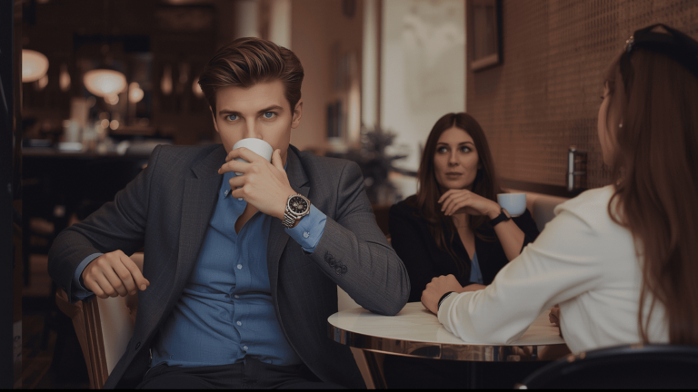 man in coffee shop