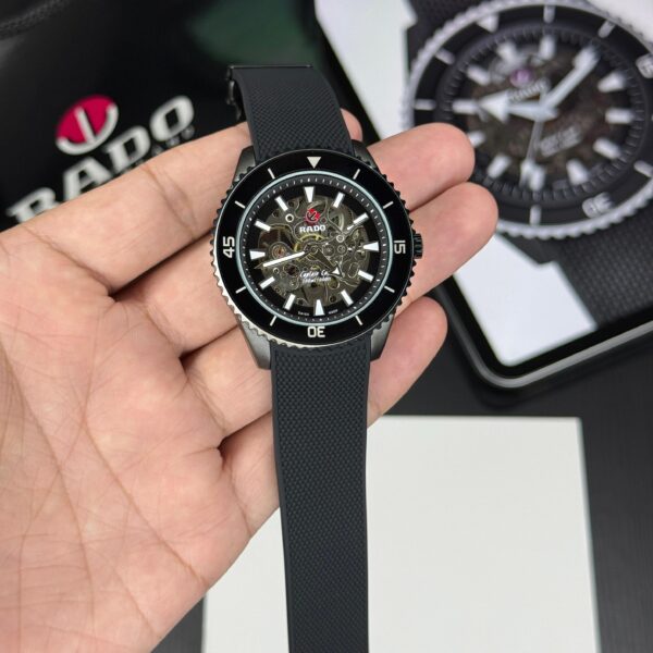 Rado Captain Cook 43mm Men’s First Copy Automatic Watch – Rubber Strap & Sapphire Crystal