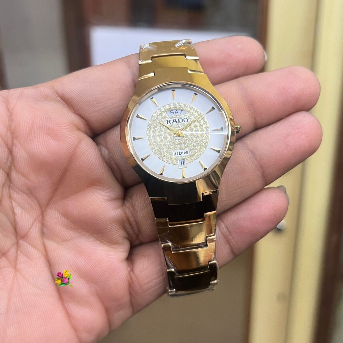 Rado Diamond Jubilee Round White Dial First Copy Men’s Watch – Quartz Movement with Day Date