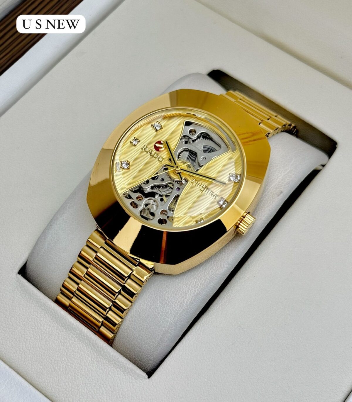 Rado Diastar Open Heart Men’s Automatic First Copy Watch – Round Dial with Metal Strap