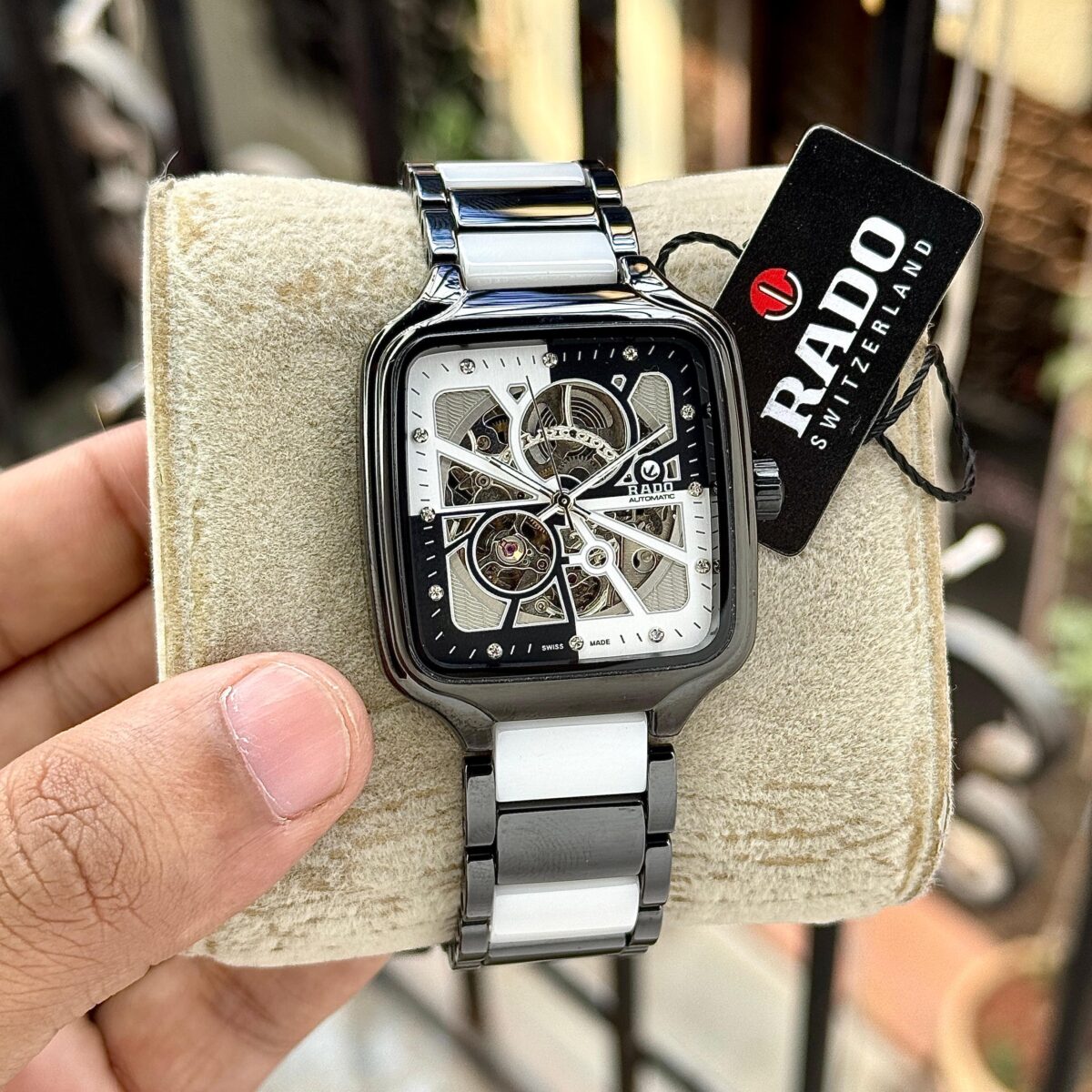 Rado True Square First Copy Watch – 40mm Open Heart Dial with Ceramic Case – Automatic Unisex