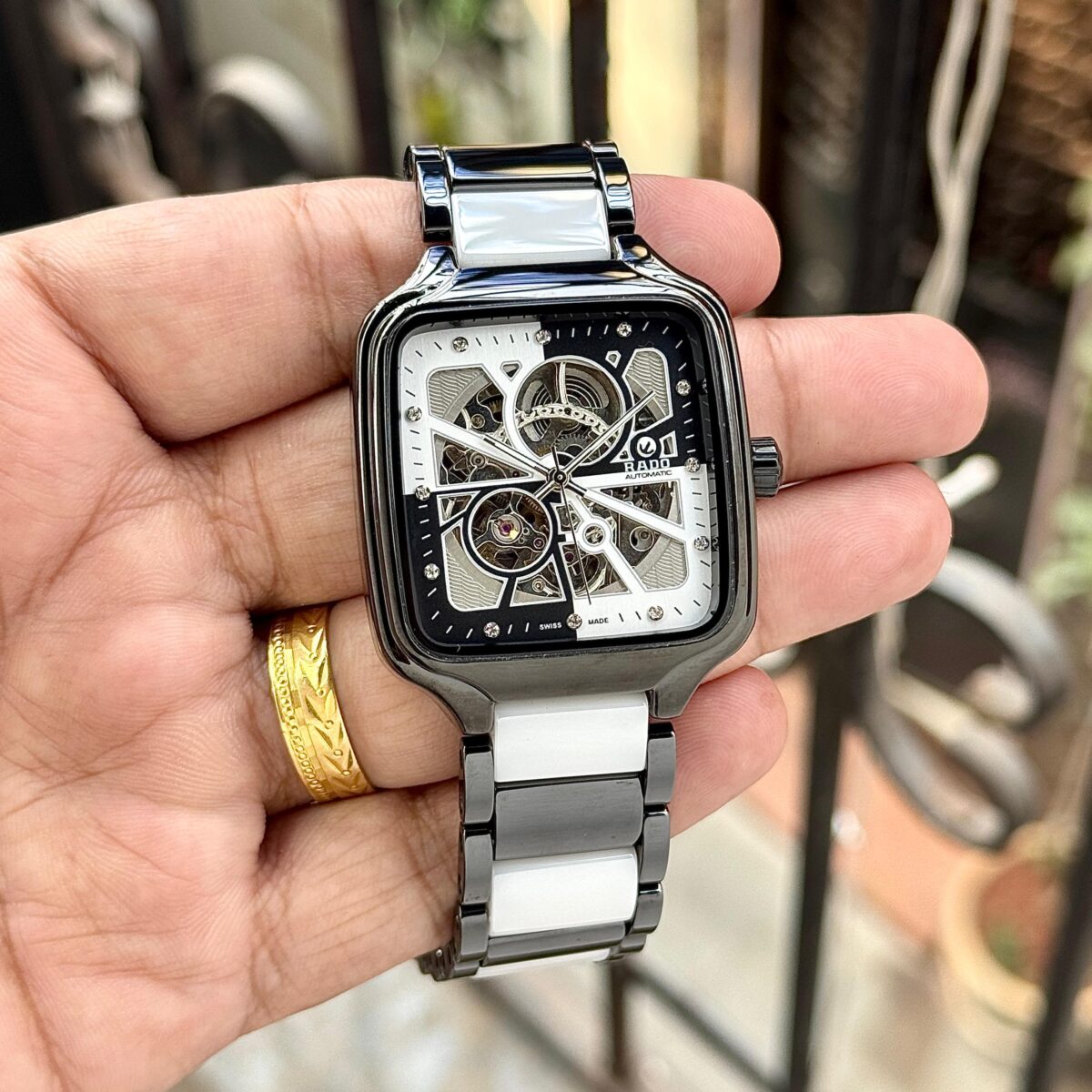 Rado Black True Square Open Heart