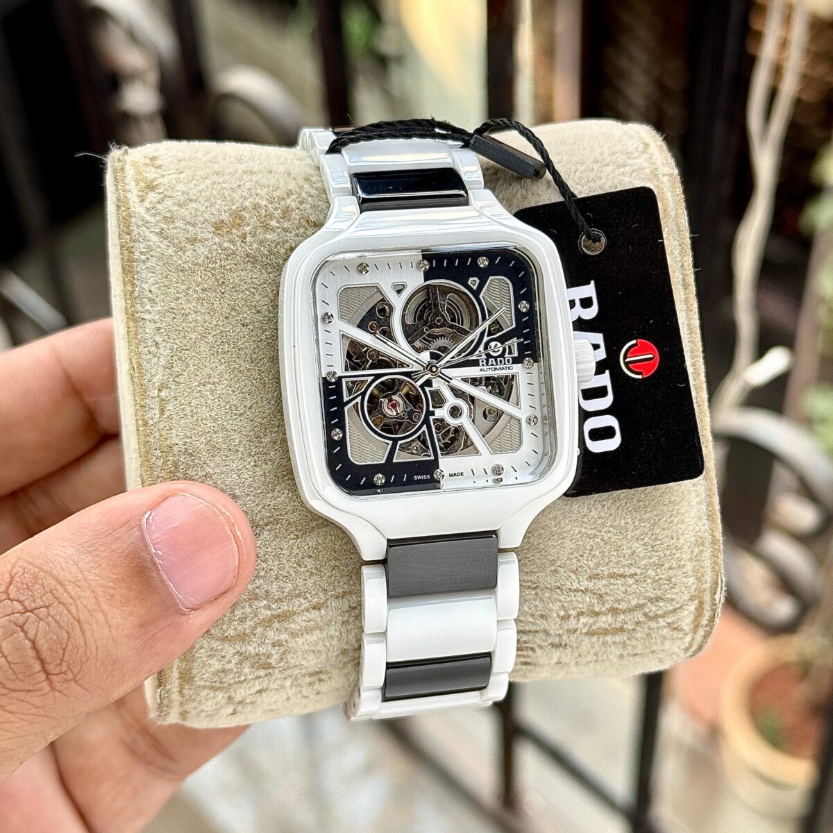 Rado White True Square Open Heart