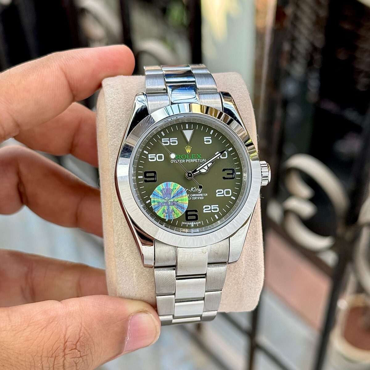 Rolex Air-King Green Dial 40mm Automatic Watch Premium Copy for Men
