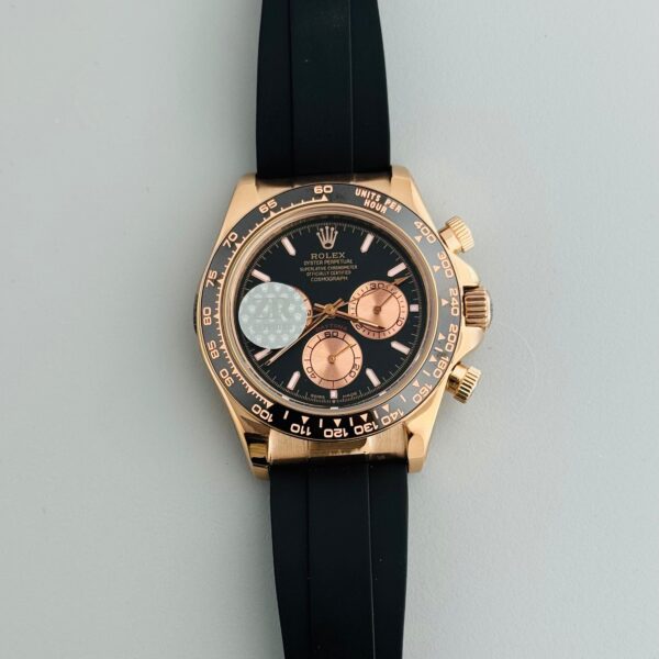 Rolex Daytona Black Dial First Copy Rosegold Bezel – 7AAA Premium Chronograph Automatic Watch
