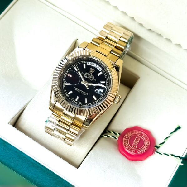 Rolex Day Date Black Dial Quartz Watch 1