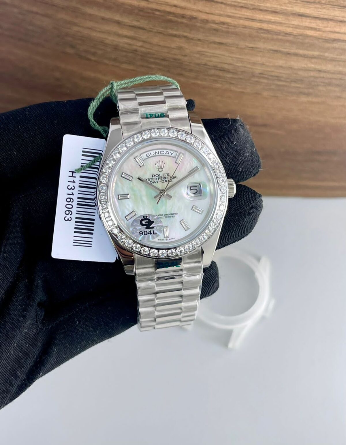 Rolex Day Date White Diamond Bezel 1