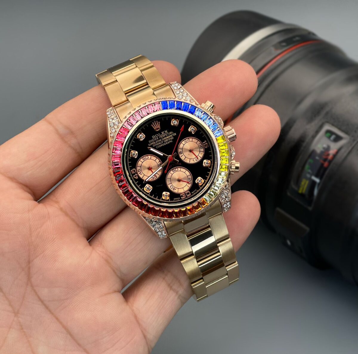 Rolex Daytona Rainbow Quartz Watch 3