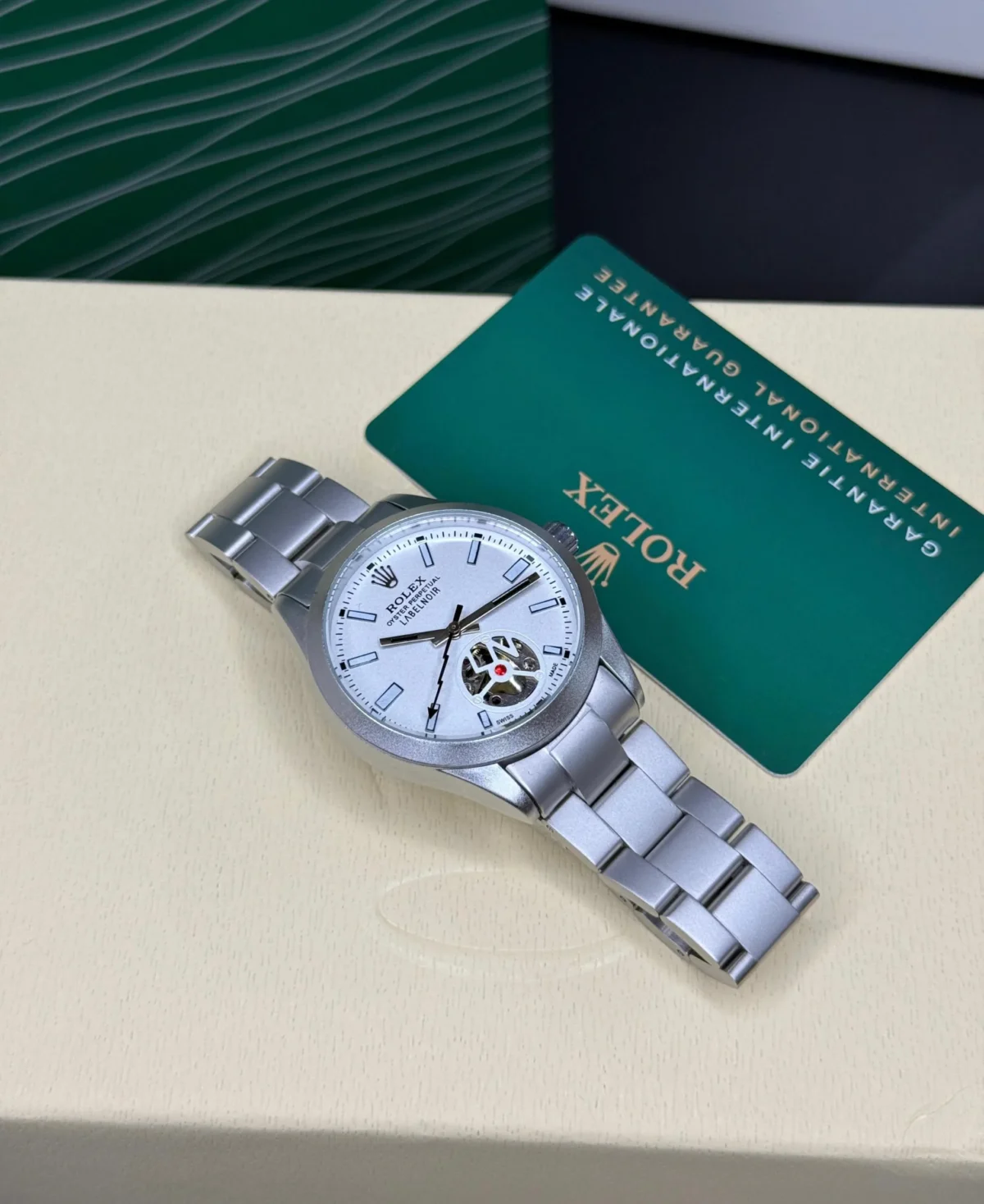 Rolex Labelnoir Open Back Automatic White Dial Watch 1