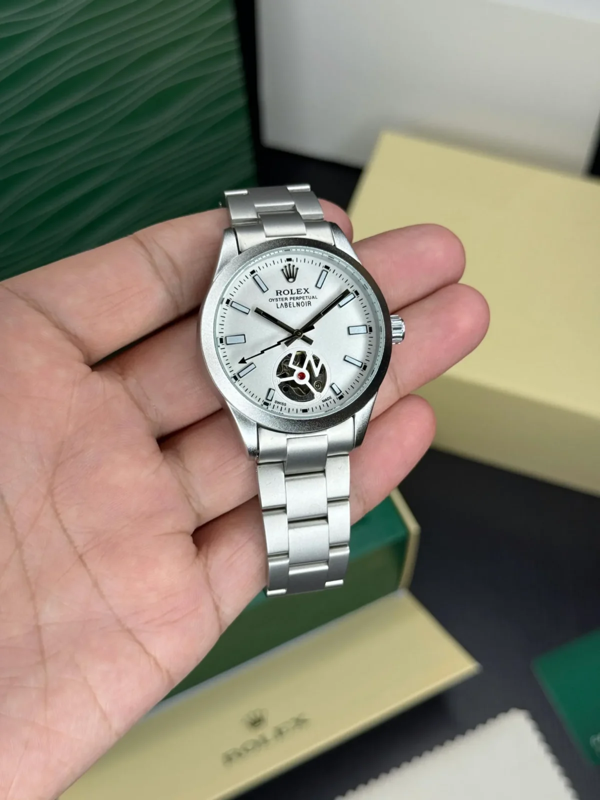 Rolex Labelnoir Open Back Automatic White Dial Watch 2