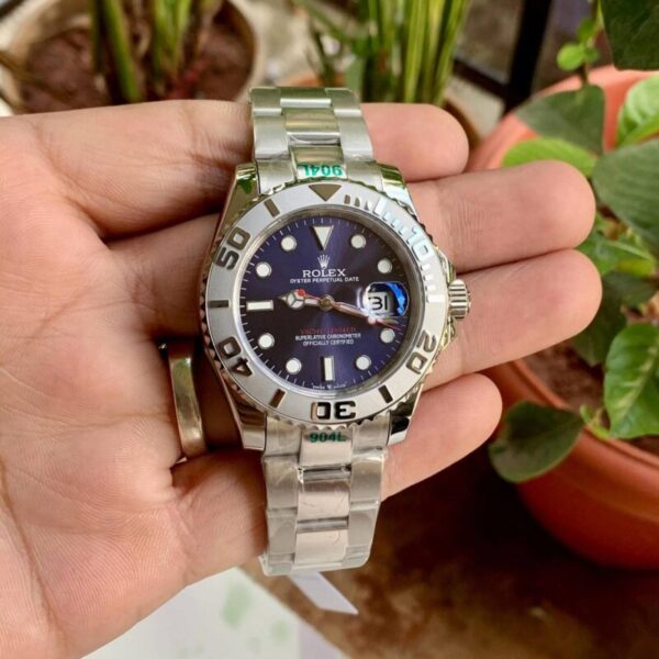 Rolex Yacht Master Silver Blue Dial Semi ETA 3235