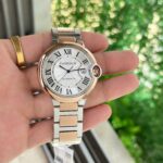 Cartier Ballon Bleu Men’s 42mm watch – two-tone strap, white dial, automatic movement