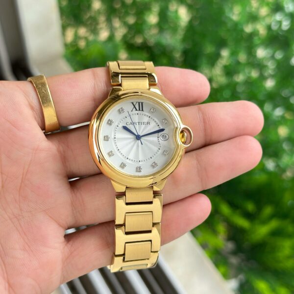 Cartier Ballon Bleu Gold Women’s First Copy Watch 33mm Mother of Pearl Dial