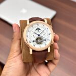 Cartier Open Heart Tourbillon 43mm men’s watch – rosegold case, white dial, leather strap