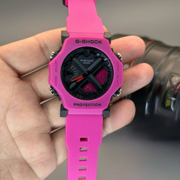 Casio G-Shock GA-2300-4A Analog-Digital Unisex Watch in Pink & Black – Dual Display, Shock Resistant, 200M Water Resistant