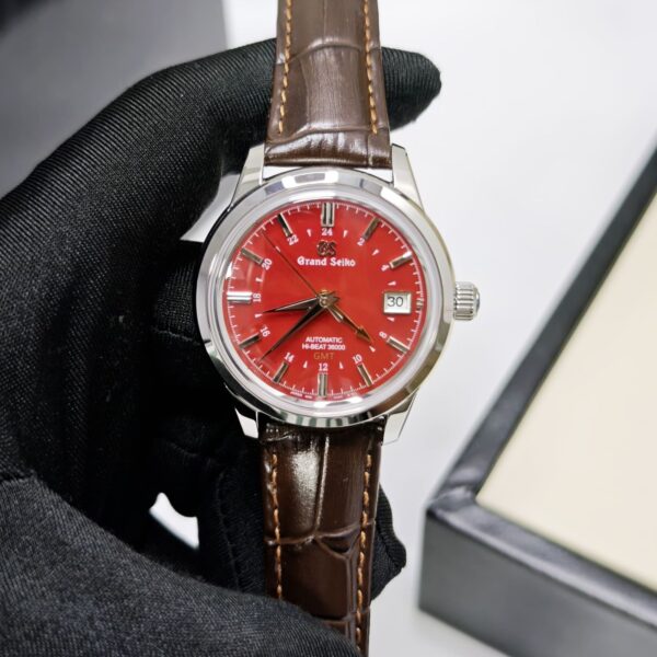 Grand Seiko Hi-Beat 36000 GMT men’s watch – autumn red dial, automatic Caliber 9S86