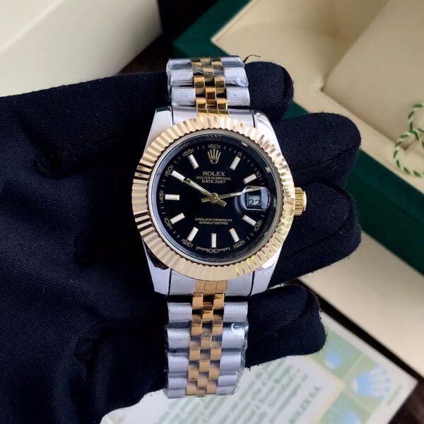 Rolex DateJust 41 Black Dial Men’s Watch with Two-Tone Bracelet