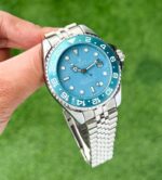 Rolex GMT-Master II Sky Blue watch for men. 7AAA premium quality, stainless-steel case, automatic movement