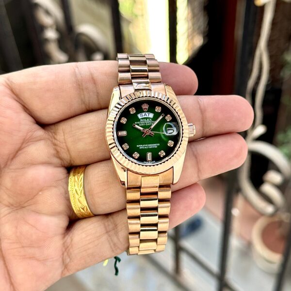 Rolex Day-Date Women’s First Copy 36mm Mother of Pearl Dial Rose Gold Watch – 7AA