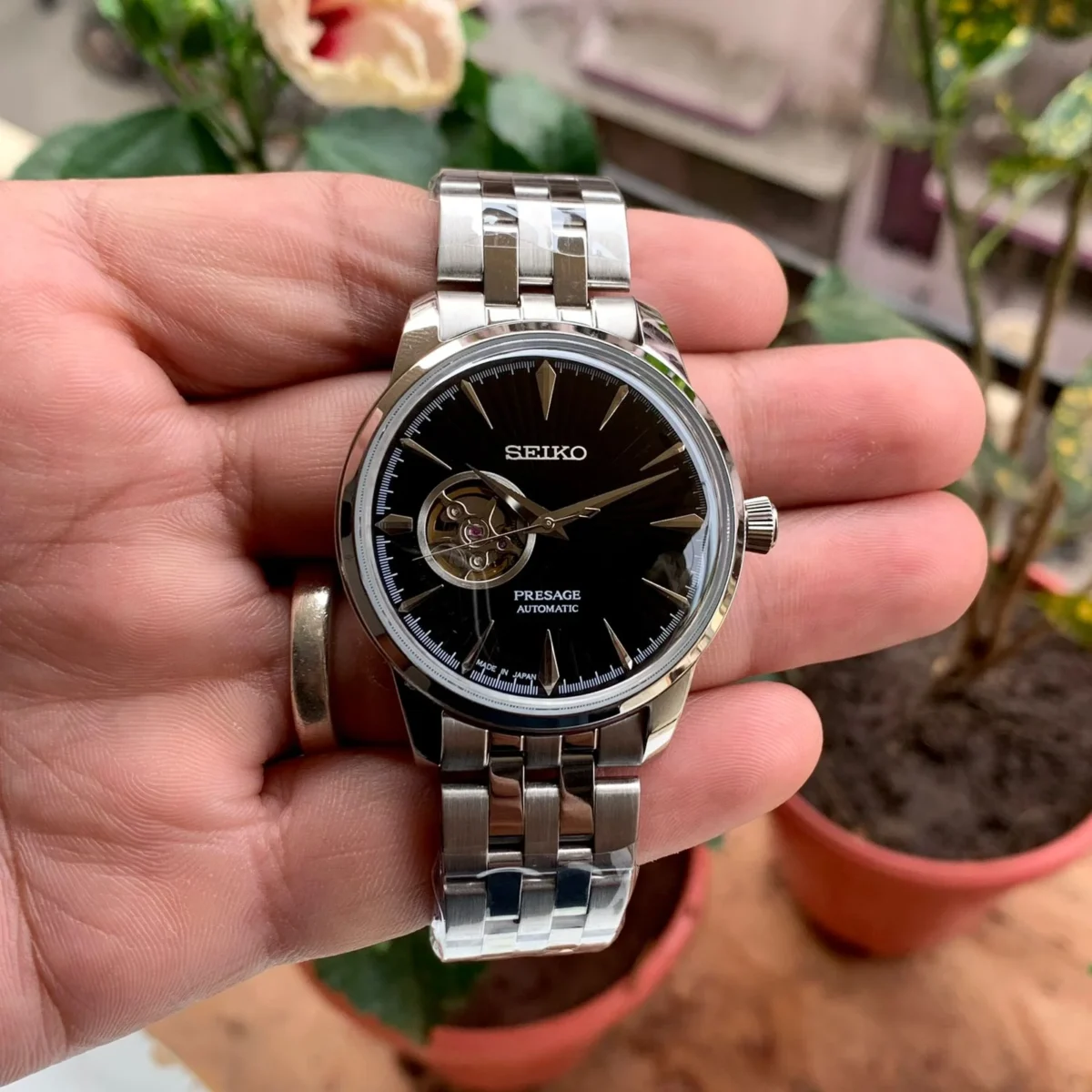 Seiko Presage SSA441J1 Black-Silver men’s watch – automatic, stainless steel, black dial