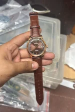 Seiko Presage SRPB46 40mm men’s watch – brown dial, leather strap, automatic movement