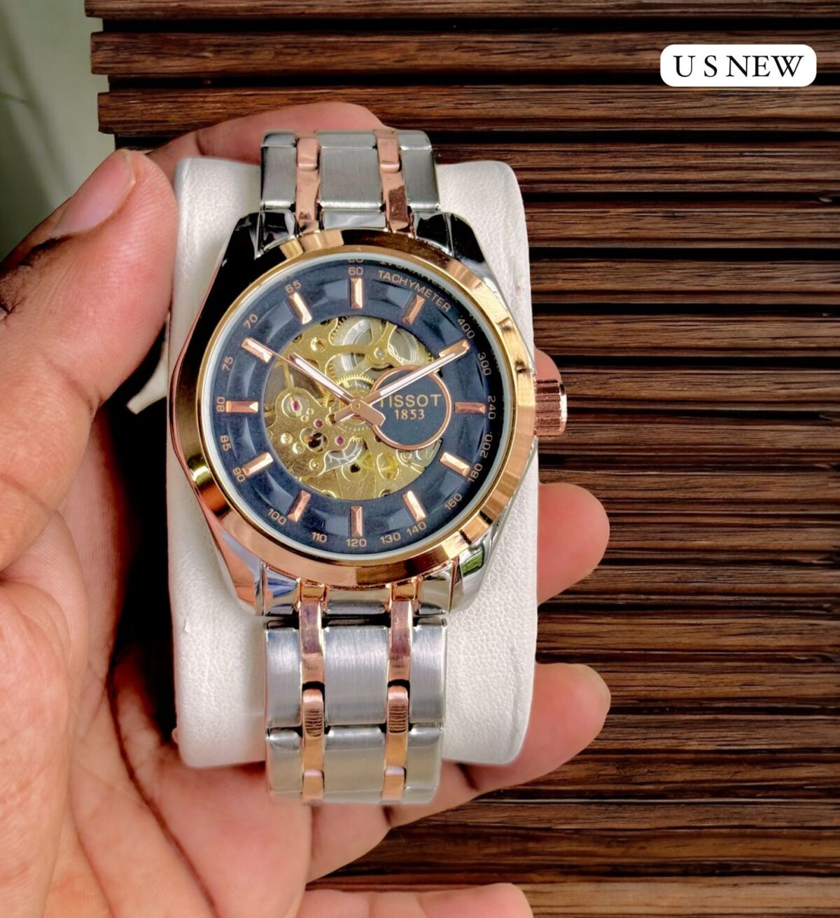 Tissot 1853 Skeleton Automatic Men’s Watch with Transparent Back
